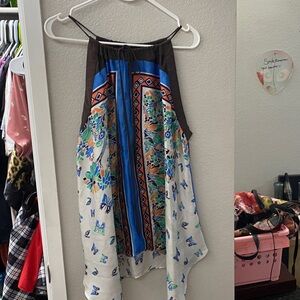 Allen B. By Allen Schwartz Blue and Brown Maxi Skirt